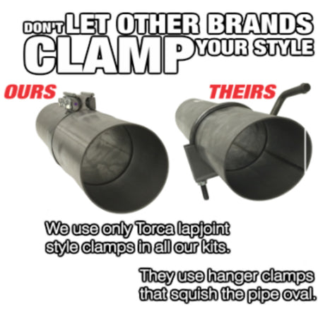 Stainless Steel Exhaust Kit 2003-2007 Ford Powerstroke 6.0L F250/350/Harley Edition pickups 4-inch Auto only Does NOT fit regular cab