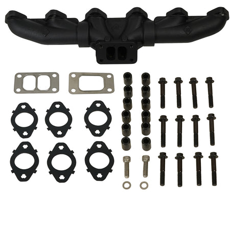 EXHAUST MANIFOLD KIT STOCK/T3 DODGE 24-VALVE 5.9L CUMMINS 1998.5-2002