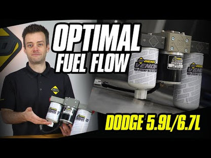 VENOM FUEL LIFT PUMP C/W FILTER & SEPARATOR DODGE 5.9L/6.7L CUMMINS 2005-2012