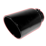 Exhaust Rolled Angle Cut Tip Black 4in x 6in x 15in BoltOn