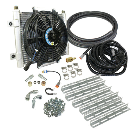 Xtrude Transmission Cooler with Fan - Complete Kit 3/8in Lines